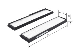 Filtru de interior Bosch M2051 - set 2 filtre, compatibil cu Mercedes-Benz - Img 2