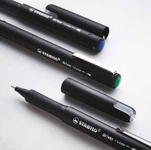 Fineliner STABILO drver, 0.4 mm, set 4 culori rosu, verde, albastru, negru - Img 7
