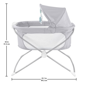 Fisher-Price GWD36 - Co-Sleeper pliabil - Patut portabil pentru bebelusi cu lumina pentru nou-nascuti si sugari - Img 6