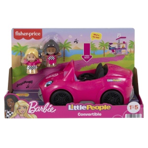 Fisher-Price HJN53 - Set de joaca decapotabil Little People Barbie, masina de jucarie pentru a impinge cu sunete si muzica, include 2 figurine de jucarie, jucarii pentru copii de la 18 luni - Img 6