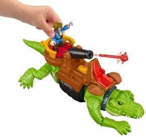 Fisher-Price Imaginext DHH63 Crocodil Interactiv cu Capitan Hook si Accesorii - Img 2