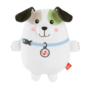 Fisher-Price Slumber Doggy Music Box - Generator portabil de sunet moale de plus cu muzica linistitoare in timpul calatoriei, 4 setari de redare, se poate spala la masina, de la 3 luni si peste, HTJ68