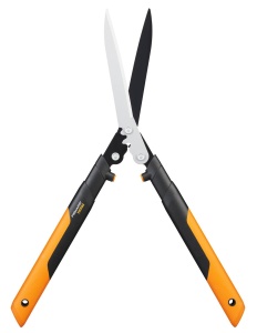 Fiskars PowerGear X Geared Trimmer pentru gard viu, acoperit antiaderent, lame din otel de inalta calitate, lungime: 63 cm, negru/portocaliu, HSX92, 1023631 - Img 1