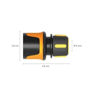 Fiskars Schlauchanschluss FLOW 1027071 Conector universal SoftGrip NegruPortocaliuGalben - Img 2