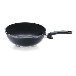 Fissler Ceratal Orbit Negru/Aluminiu Wok (O 30 cm, 5,2 L) tigaie mare din ceramica acoperita cu antiaderenta, margine inalta, Fabricat in Germania - Inductie