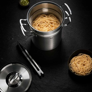 Fissler Original-Profi Collection Oala Multistar/Otel Inoxidabil (O 20 cm, 6 L) Oala inalta de sparanghel cu capac, Insertie strecuratoare pentru abur si gatit sparanghel - Inductie - Img 2