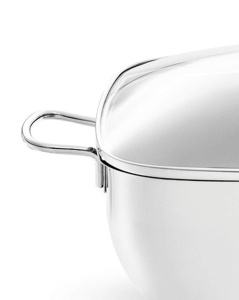 Fissler Tigaie din otel inoxidabil, acoperita (6,5 L - O 28 cm) Cuptor olandez dreptunghiular, cu capac din sticla, se poate folosi pentru cuptor - inductie - Img 5