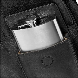 Flacon din otel inoxidabil WMF Manhattan 200ml cu trunchi si 4 pahare in etui din piele - Img 9