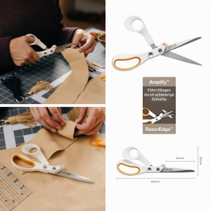 Foarfeca de taiat Fiskars Amplify, 21 cm, otel inoxidabil, alborange - Img 2