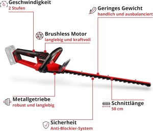 Foarfeca electrica pentru gard viu Einhell GP-CH 1850 Li, 18V, 50 cm - Img 3