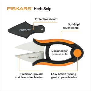 Foarfeca pentru ierburi Fiskars 310020-1001, 12.7 cm, negru - Img 3