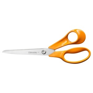 Foarfeca universala Fiskars Classic, 21 cm, otel inoxidabil, maner ergonomic, portocalie