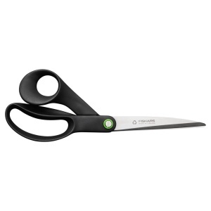 Foarfeca universala Fiskars ReNew, 24.9 cm, neagra, din otel reciclat