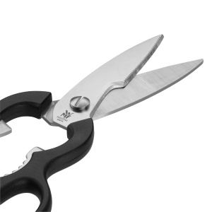 Foarfece de bucatarie WMF 21 cm, foarfece de uz casnic cu margine de ferastrau, foarfece de bucatarie, otel inoxidabil, maner din plastic, foarfece universale cu deschizator de sticle - Img 7