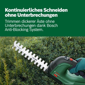 Foarfece de iarba cu acumulator Bosch AdvancedShear 18V-10 (1 baterie de 2,0 Ah, sistem de 18 volti, taie pana la 85 m2 per incarcare a bateriei, cu lama de forfecare pentru arbusti si iarba, intr-o cutie) - Img 5