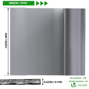 Folie izolatoare VOUNOT 20m x 122cm x 3.2mm, aluminiu, rezistenta la apa - Img 4