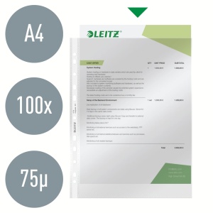 Folie protectie documente Leitz 4770-00-02, glasklar, A4, 80 microni, 100 bucati - Img 2
