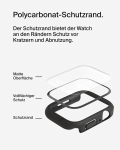 Folii de protectie Belkin TemperedCurve pentru Apple Watch Series 9, 8, 7, Negru - Img 5