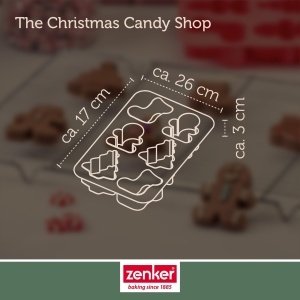 Forma de copt pentru mini prajituri Zenker The Christmas Candy Shop, 6 forme, silicon, 26 x 17 x 3 cm - Img 4