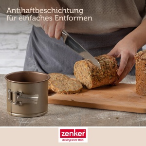 Forma de copt pentru paine Zenker Pollerbrot 12 cm, antiaderenta, aurie - Img 2