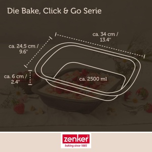 Forma de copt Zenker Bake Click Go 34x245x8 cm antiaderenta rezistenta la 230degC - Img 4