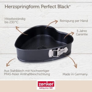 Forma de copt Zenker Herzspringform Perfect Black negru antiaderenta 27 x 25 cm - Img 5