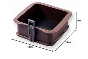Forma patrata detasabila Lacor 66779 din silicon antiaderent si baza din sticla 18x18x7 cm maro - Img 8
