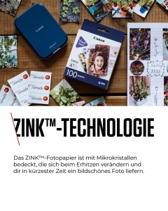 Fotopapier Canon Zink 5 x 7,6 cm, 100 foi, autocolant, pentru imprimare fotografii - Img 4