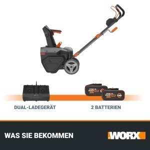 Freza de zapada pachet WORX WG471E 40V, Motor fara perii, Latime 51cm, 2 acumulatori 4Ah - Img 7