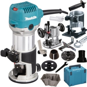 Freza multifunctionala Makita RT0702CX2J 710 W, LED, design compact