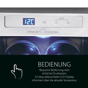 Frigider pentru vin Profi Cook PC-WK 1233, 8 sticle, negru, iluminare LED - Img 5