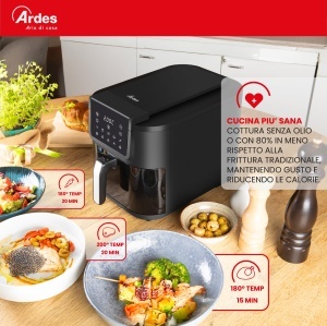 Friteuza cu aer cald Ardes ARFRYA08LV, 8 litri, negru, cu display digital - Img 5