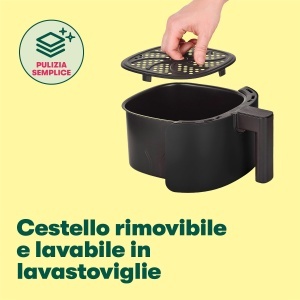 Friteuza cu aer cald BELLA 3L fara ulei curatare usoara culoare rosu mat - Img 6