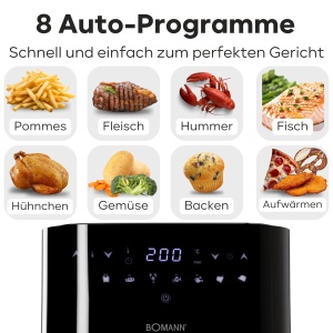 Friteuza cu aer cald Bomann FR 6069 H CB - 5L, 1450W, inox - Img 3