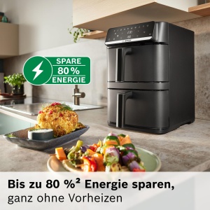 Friteuza cu aer cald Bosch MAFD661B0, 12L, 6 programe, neagra - Img 5
