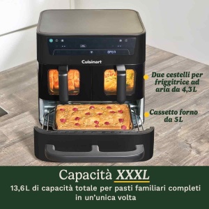 Friteuza cu aer cald Cuisinart Tri Zone 13,6L, 3 zone de gatit, PFAS-free - Img 2