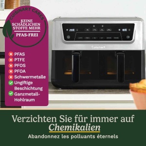 Friteuza cu aer cald Cuisinart XXL 10,4L argintie, fara substante nocive - Img 3