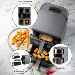 Friteuza cu aer cald DOMO DO550FR, 10L, 2500W, gri - Img 3