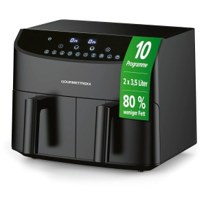 Friteuza cu aer cald GOURMETmaxx Doppelkammer 2x3,5L 2400W Negru