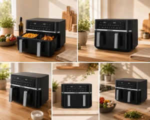 Friteuza cu aer cald Grundig FRY 8620, 8.4 L, 2400 W, NegruChrom - Img 6