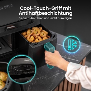 Friteuza cu aer cald Hisense 11L, 2700W, 2 zone, touchscreen - Img 13