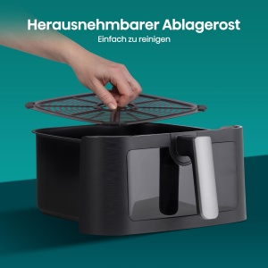 Friteuza cu aer cald Hisense HAF2100DCD 2100W 77L Negru 10 programe presetate - Img 8