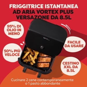 Friteuza cu aer cald Instant Pot Versazone Dual, 8,5 l, negru, 8 in 1 - Img 2