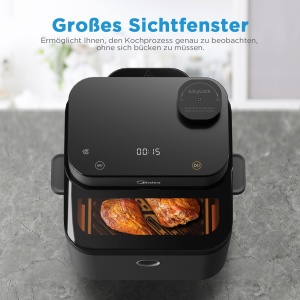 Friteuza cu aer cald Midea DualTaste MF-CY75AB, 7L, 1650W, cu fereastra de vizionare - Img 5
