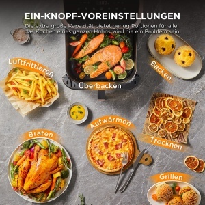 Friteuza cu aer cald Midea XXL AirFryer 85L NegruRose Gold Tehnologie HeatXpress - Img 4