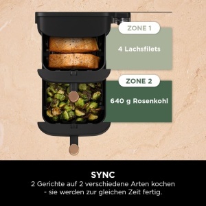 Friteuza cu aer cald Ninja Double Stack XL SL400EUCP 95L NegruCupru 6 functii 2 sertare - Img 8