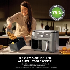 Friteuza cu aer cald Ninja DZ400EU, 9.5L, 6-in-1, Metallic Gri - Img 8