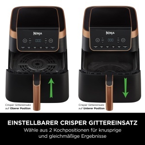 Friteuza cu aer cald Ninja MAX PRO AF180EUCP 62L NegruCupru Antiaderenta Economie de Energie - Img 5