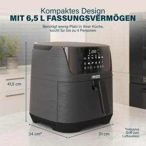 Friteuza cu aer cald Princess 182061, 6,5 L, 1800 W, negru - Img 2