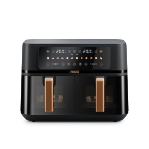 Friteuza cu aer cald Princess 9L 3100W - 2 zone, capacitate mare, functie sincronizare